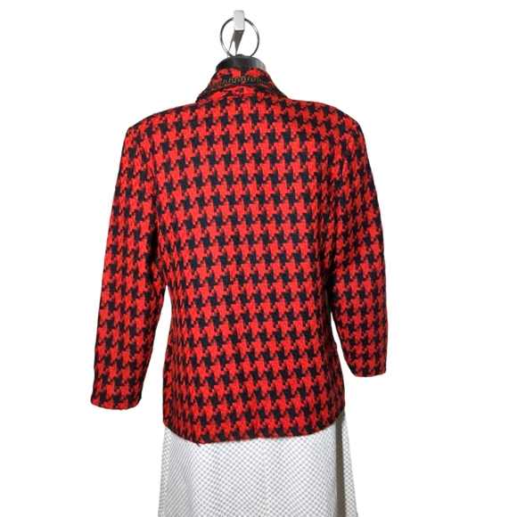 CASSADA Red and Black Plaid Vintage Blazer Size 12 - Picture 4 of 13
